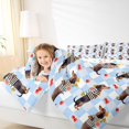 thumbnail image 5 of Manfei Retro Dachshund King Bedding, Standing Puppy King Bed in a Bag, Blue, Stars Reversible, 7 Pieces, 5 of 6