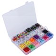 thumbnail image 1 of Cuentas de letras de 6 mm, 10 colores, hilo elástico, cuentas con orificio grande, juego para manualidades, bricolaje, hecho a mano, 1 of 12