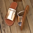 thumbnail image 5 of Women's Braided Detail Solid Color Slide Sandals Wide Width Friendly Flat Slippers Soft Faux Leather Lightweight Non Slip Open Toe Summer Beach Casual Outdoor Slides, 5 of 10
