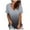 Gray, variant on Women's V Neck T Shirts Casual Gradient Color Short Sleeve Side Split Summer Tops Plus Size Loose Blouse