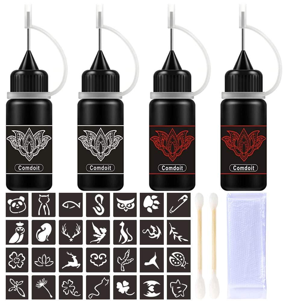 Comdoit Temporary Tattoo Kit Jagua Gel Freehand Ink 2oz Semi Permanent