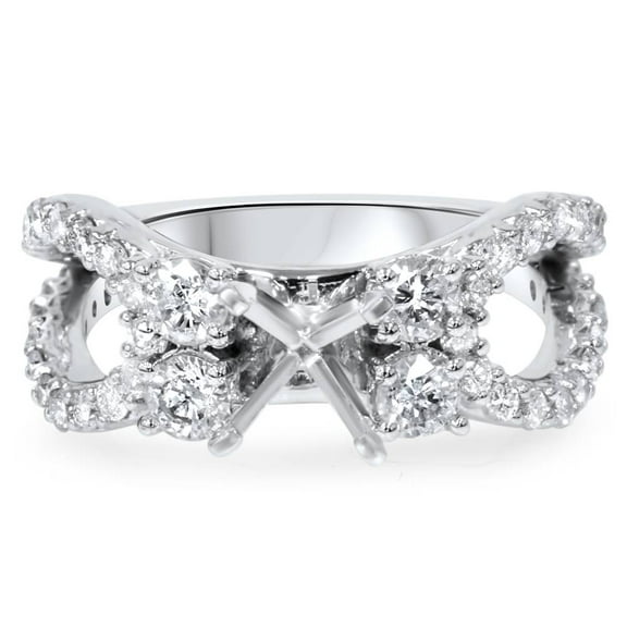 Pompeii 1 1/5Ct Diamond Engagement Ring Setting 14K White Gold (H/I,I1-I2)