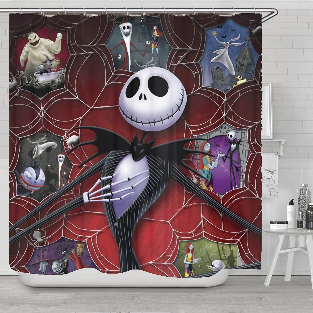 Shower Curtain The Nightmare Before Christmas Bathroom Decor Jack and