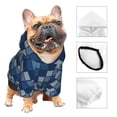 thumbnail image 3 of Goofa Pixel Grid Pattern Small Dog Sweater Hoodies Pet Grey Hooded Soft Fleece Sweatshirts with Pocket Fall Winter Puppy Cat Sweaters Warm Clothes-XX-Large, 3 of 8