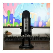 Blue Yeti USB Microphone (Blackout) Bundle with FocusPro Audio Headphones and Pop Filter (3 Items)