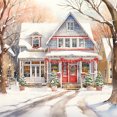 thumbnail image 1 of 5D DIY Taladro Diamante Pintura Nieve Invierno Calle Kit Del, 1 of 9