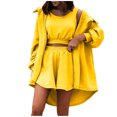 thumbnail image 1 of Conjuntos de ocio de 3 piezas para mujer, Tops abiertos en la parte delantera, Tops cortos y pantalones cortos, conjuntos cómodos de traje con cintura elástica Wmkox8yi  bvn2681, 1 of 9