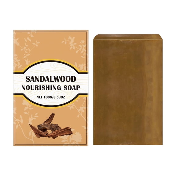 Uxgjfwu Sandalwood Nourishing Soap, Cleansing Bar with Sandalwood Oil Care, Fresh Scented Rich Foam Formula, 3.53 oz