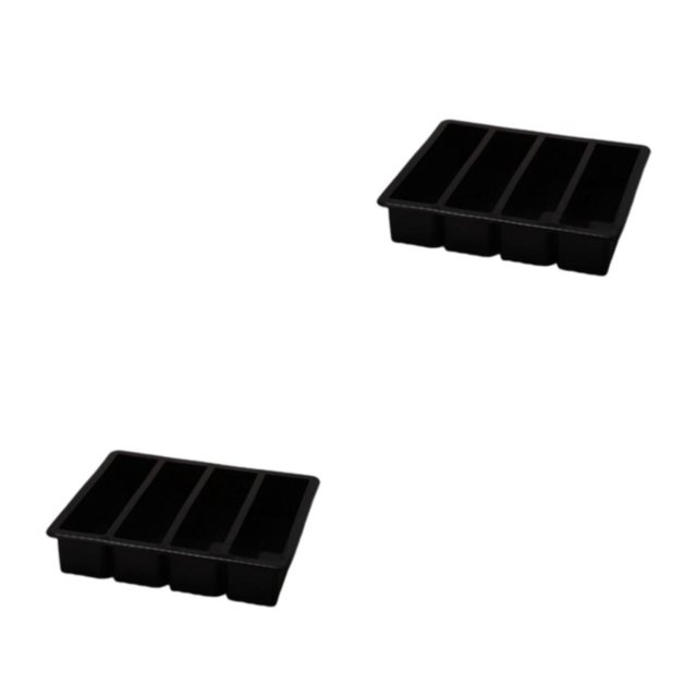 Toystoory Molde de silicona de 4 rejillas para cubitos de hielo antiadherente para bebés, utensilios para hornear de alimentos complementarios, Negro 2Conjunto