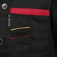 thumbnail image 5 of Doomiva Chef's Unisex Work Uniform Long Sleeves Restaurant Kitchen Cooking Chef Jacket Coat 03#Black 3XL, 5 of 7