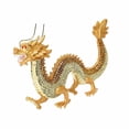 thumbnail image 3 of Figura decorativa del año del dragón chino, recuerdo de 8 pulgadas x 4,9 pulgadas, artesanía, estatua de dragón tradicional para decoración de Dorado Macarena Escultura del dragón chino, 3 of 8