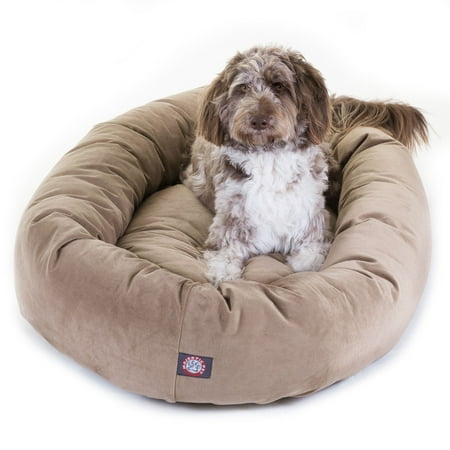 UPC: 0788995675051 | Majestic Pet | Suede Bagel Pet Bed For Dogs  Stone  Extra Large
