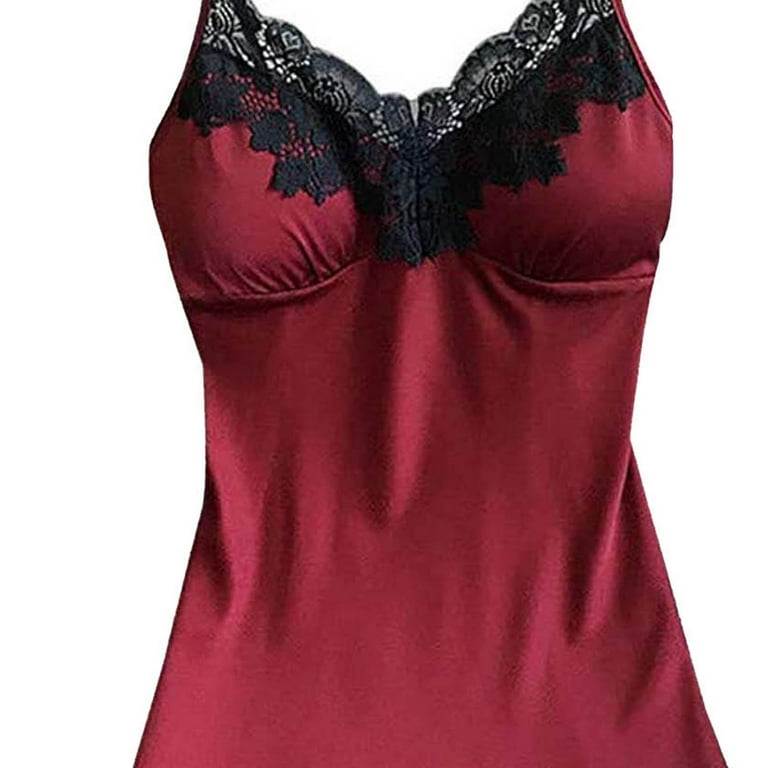 Odeerbi Women's Lingerie Dress Set Valentine's Day Sexy Lace Lingerie Nightwear Underwear Robe Sleepwear Dress Burgundy, Size: 2XL, Red Odeerbi Women's Lingerie Dress Set Valentine's Day Sexy Lace Lingerie Nightwear Underwear Robe Sleepwear Dress Burgundy, Size: 2XL, Red