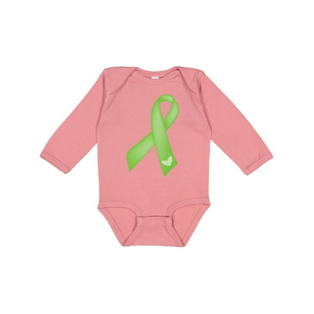 

Inktastic Lime Green Awareness Ribbon Gift Baby Girl Long Sleeve Bodysuit