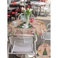 thumbnail image 4 of Outdoor Tablecloth with Umbrella Hole and Zipper, Brown Christmas Round Table Cloth 54 Inch Waterproof Tablecloth, Xmas Tree Deer Poinsettia Bird Winter Snow Picnic Table Cover for Patio Camping, 4 of 7