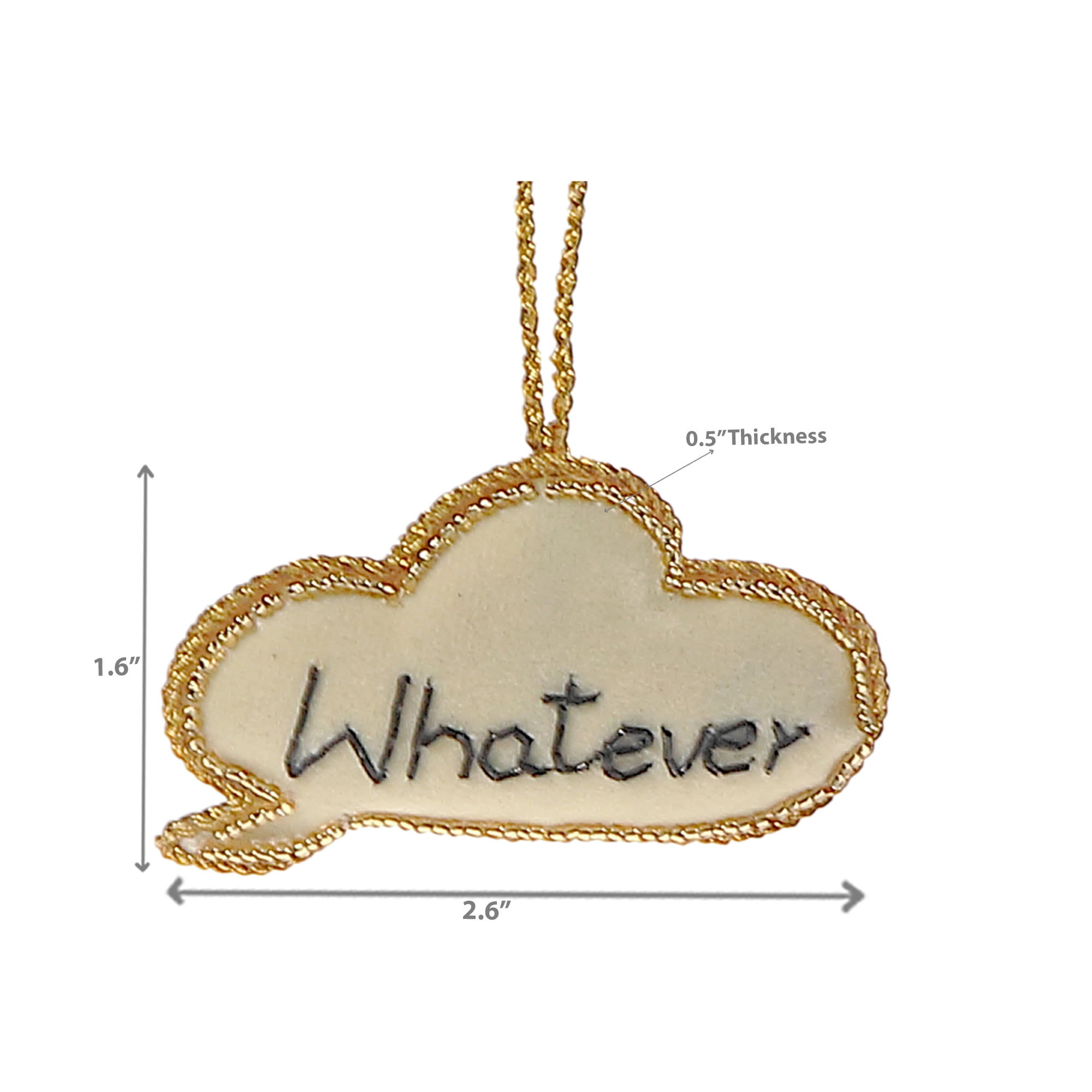 Handcrafted Text Balloon (Whatever) Hanging Ornament - Set of 2