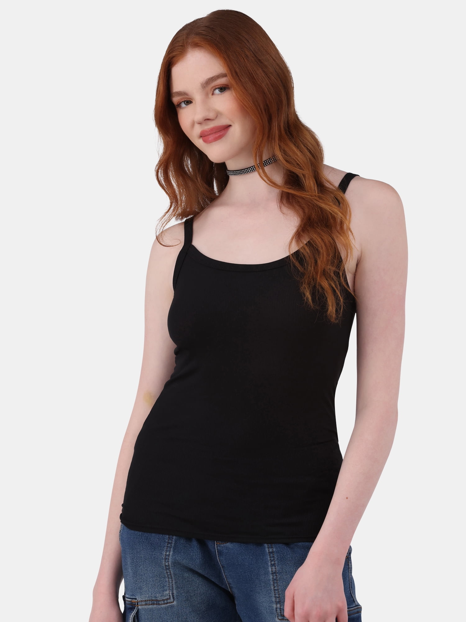 No Boundaries Ribbed Cami Top, 5-Pack, Women's XXS-XXL