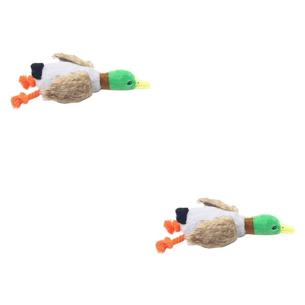 Billuyoard Juguete con sonido para mascotas, forma de pato de peluche, entrenamiento de masticación de animales para interiores y exteriores, Soga 2piezas