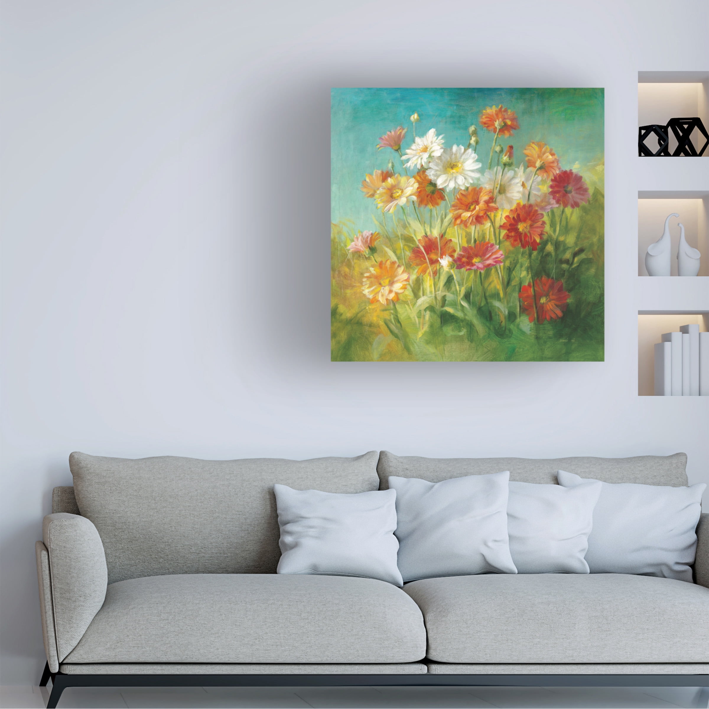 Trademark Fine Art 'Painted Daisies' Canvas Art by Danhui Nai