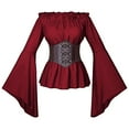 thumbnail image 4 of JFGHDG Medieval Dress for Women Pirate Dress Corset Dress for Women Bandage Dress Renaissance Dresses Retro Dresses for Women Steampunk Dress Womens Gothic Dress Red 2xl, 4 of 4