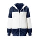 thumbnail image 4 of Sudadera con capucha y manga larga para mujer, informal, con cuello en V y cremallera, para exteriores y chaquetas, 4 of 5