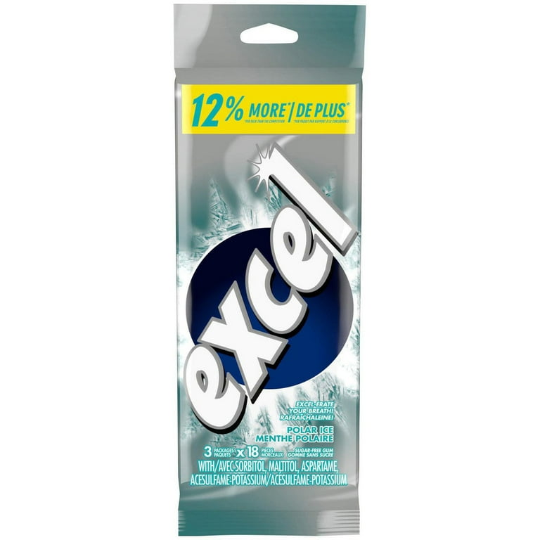 Wrigley Excel Polar Ice Sugar-Free Gum | 3-Pack 54g (1.9 oz