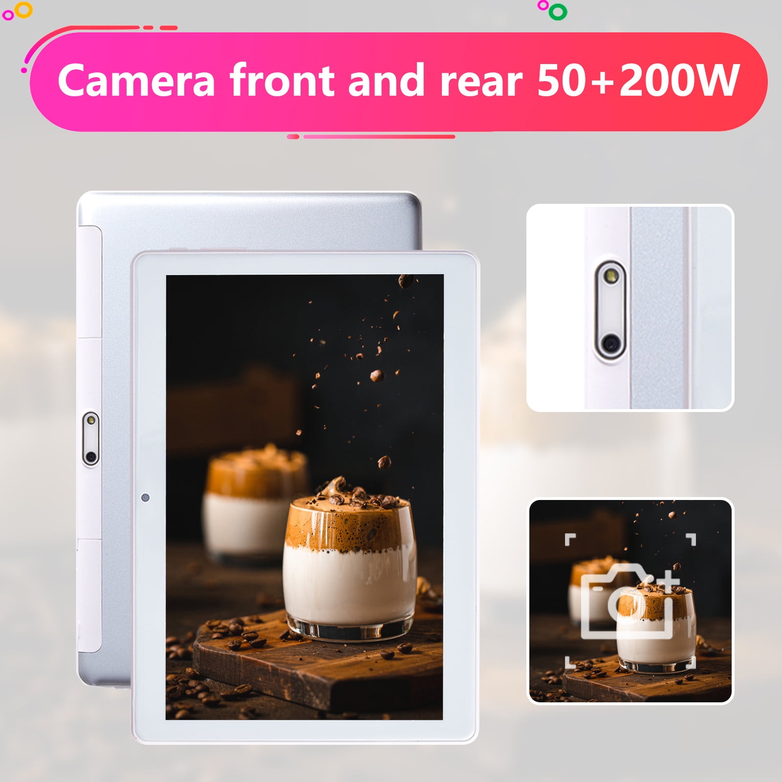 Android Tablets on Sale, maho Upgraded 10.1-inch Tablet Computer 2+16G 10 Core Android Ultra-thin High-definition Screen Learning Game Video Office Tablet Supports SIM Card Voice Call,Silver