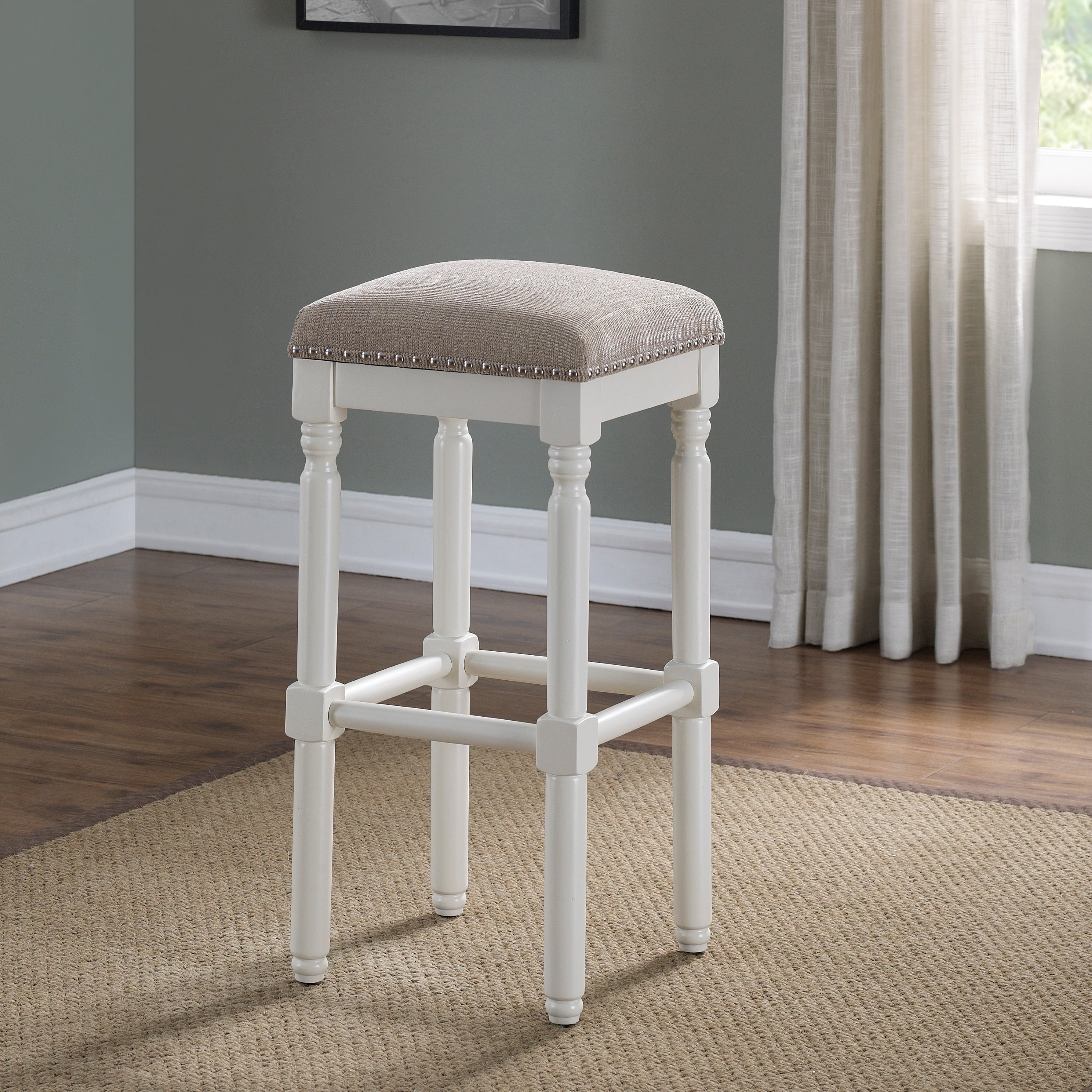 Greyson Living Ashford White Backless Bar Stool By Com