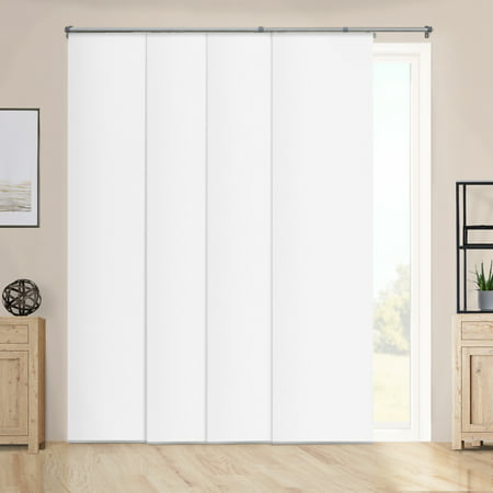 Chicology Adjustable Sliding Panels, Cut to Length Vertical Blinds, Performance White (Room Darkening) - Up to 80