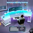thumbnail image 2 of SEDETA 79" Gaming Desk with LED Lights and Power Outlets, U Shaped Desk with Monitor Stand and Drawers, Gaming Table with Keyboard Tray, Cup Holder and CPU Stand for Bedroom, Carbon Fiber White, 2 of 8