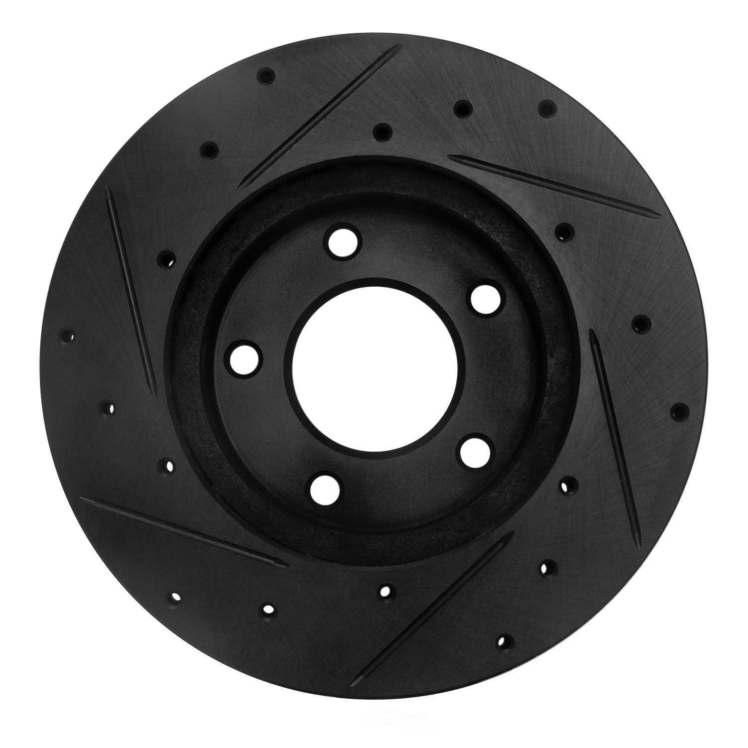 Dynamic Friction Company 633-80027R DFC Brake Rotor - Drilled And Slotted - Black