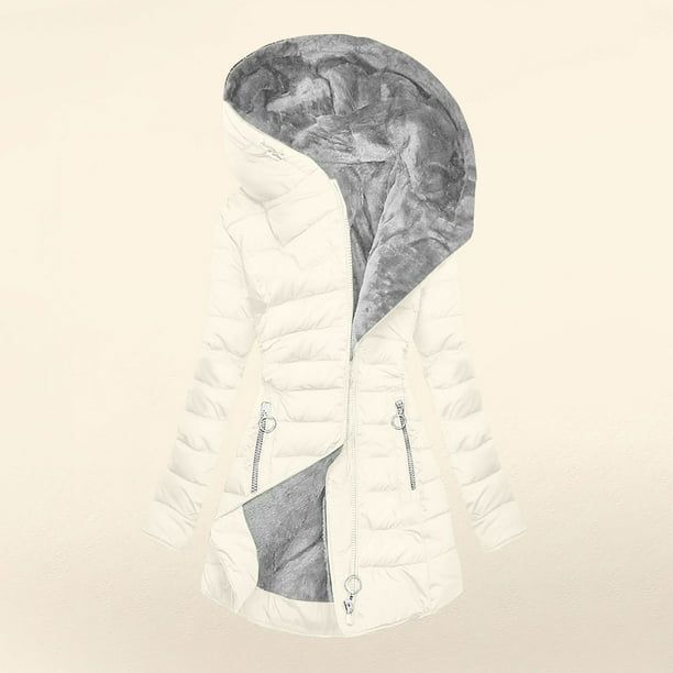 Chaquetas y abrigos casuales con capucha de manga larga para mujer Chaqueta acolchada de moda con capucha de manga larga de color sólido para mujer Parte superior de poliéster para mujer