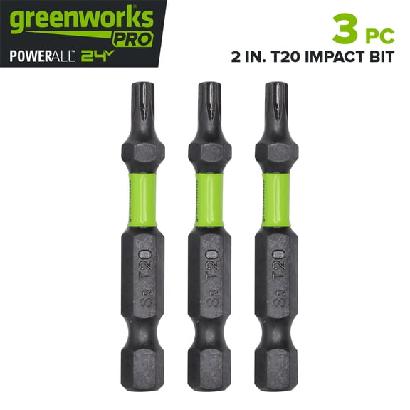 Greenworks Pro 3PC 2" Impact Bit Set, PA51207A1