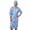 Blue, variant on Mens Pajamas Trendy Long Sleeve Button Striped Sleepshirt with Hat Sleepwear,Light Blue,M