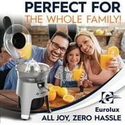 Eurolux Die Cast Stainless Steel Electric Citrus Juicer for Orange, Lemon, Grapefruit, 300 Watt