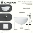 thumbnail image 4 of Kingston Brass KRTRS6531135AL 65" Solid Surface Oval Double Ended Freestanding Tub with Faucet Combo and Drain, Oil Rubbed Bronze, 4 of 6