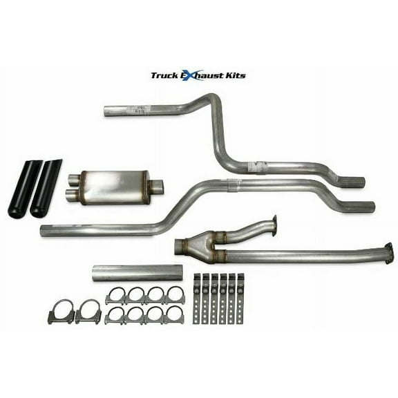 Toyota Tundra 09-13 2.5" Direct Fit Dual Exhaust Kit Stainless Rear Black Tip