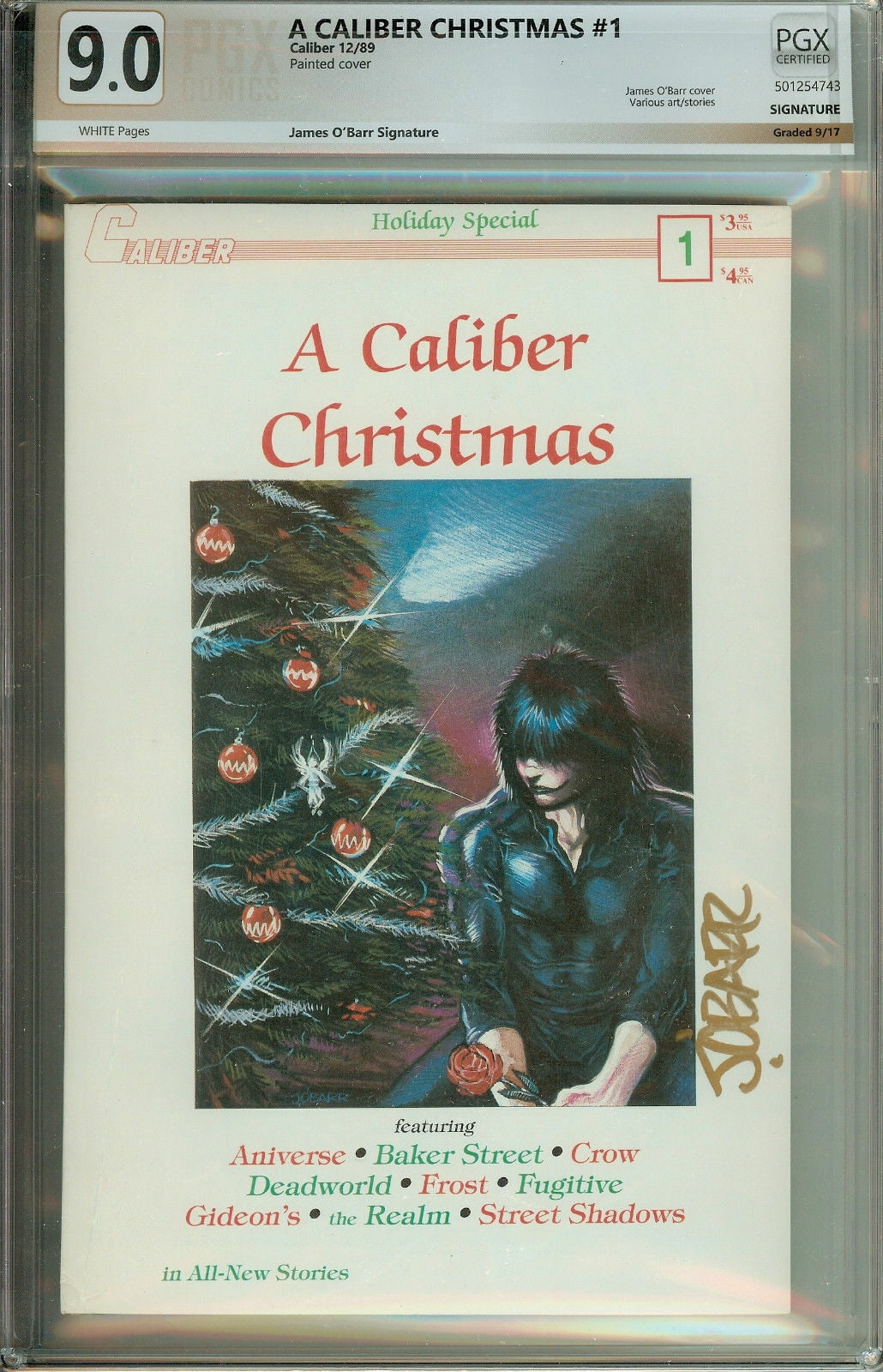 A Caliber Crow Christmas #1 Signed James O'Barr PGX 9.0