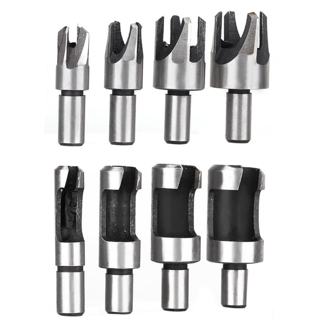 Cortador de agujeros para tapones de madera Bling Bling Acero al carbono 8 piezas/juego