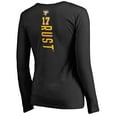 thumbnail image 3 of Women's Bryan Rust Black Pittsburgh Penguins Backer Name & Number Long Sleeve V-Neck T-Shirt, 3 of 3