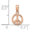 thumbnail image 3 of 14K Rose Gold Polished Finish 3-D Peace Symbol Charm Pendant, 3 of 5