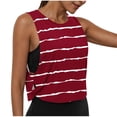 thumbnail image 2 of Yourumao Athletic Tank Tops for Women Round Neck Sleeveless Workout Shirts Striped Cut Out Casual Tshirts for Sporty Running, 2 of 8