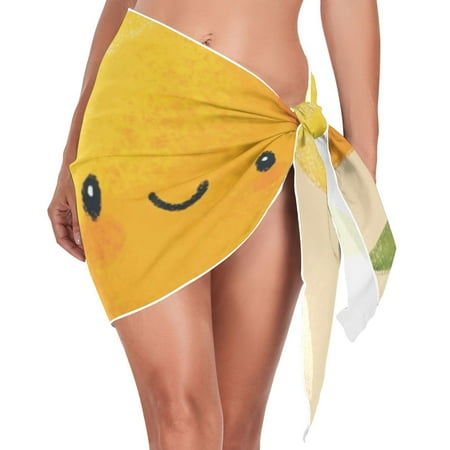 Ckdifva Cute Mangos Beach Cover Up for Women Swimsuit Coverups Bikini Wrap Short Skirt