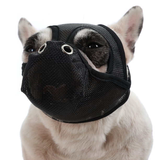 Bozal para perro, malla transpirable para perros de hocico corto, evita morder y ladrar Tomshoo Hocico de malla