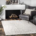 thumbnail image 1 of nuLOOM Kara Solid Shag Area Rug, 4x6, Ivory, 1 of 1