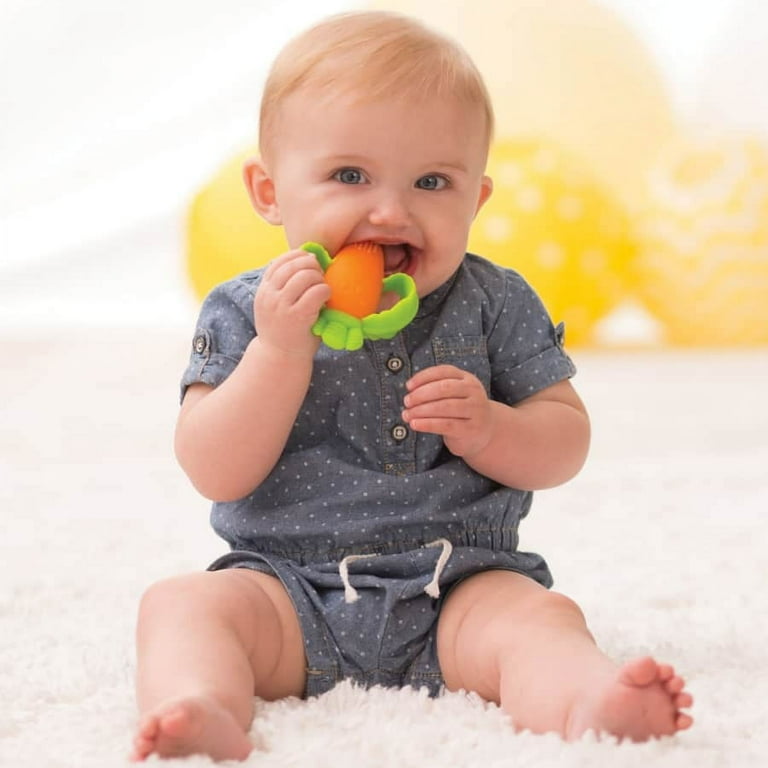 Infantino Lil Nibbles Textured Baby Teething Toy 6 12 Months Unisex Orange Carrot