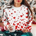 thumbnail image 5 of successthop Womens Valentine Sweatshirt Red Heart Fleece Oversized Crewneck No Hood Jumper Long Sleeve Pullover Tops 2XL, 5 of 5