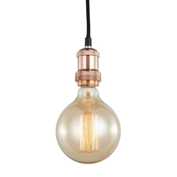 Woodbridge Lighting Fulton Metal Mini-Pendant w/ Vintage G125 Bulb in Bronze