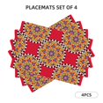 thumbnail image 3 of Placemats Set of 4 / 6, trendy bright red checkered pattern Placemats for Dining Table Indoor/Outdoors Heat Resistant Washable Placemats 18" x 12", 3 of 8