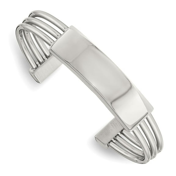 Chisel Stainless Steel Polished Engraveable ID Cuff Bangle